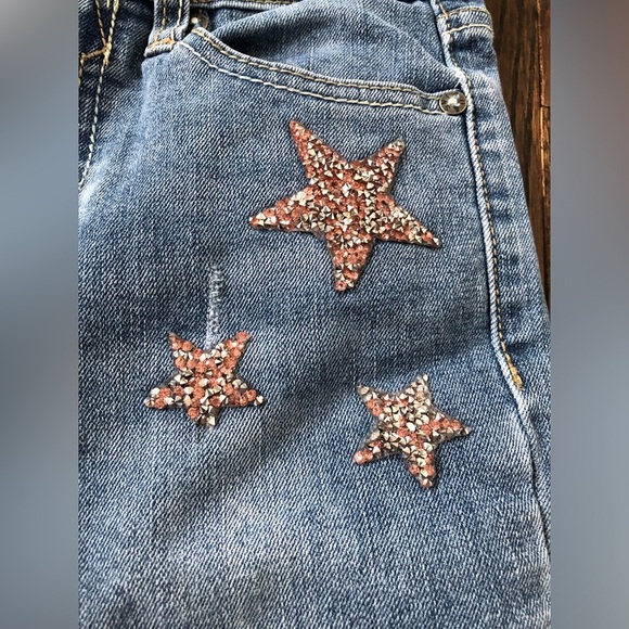 VIGOSS Girls (6-7?) The Austin Ankle Skinny Mid-Rise Crystal Stars Vintage Jeans - Picture 3 of 13